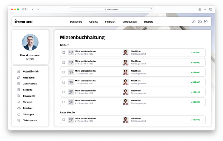 Online-Buchhaltung für Vermieter für alle Immobilien und Objekte