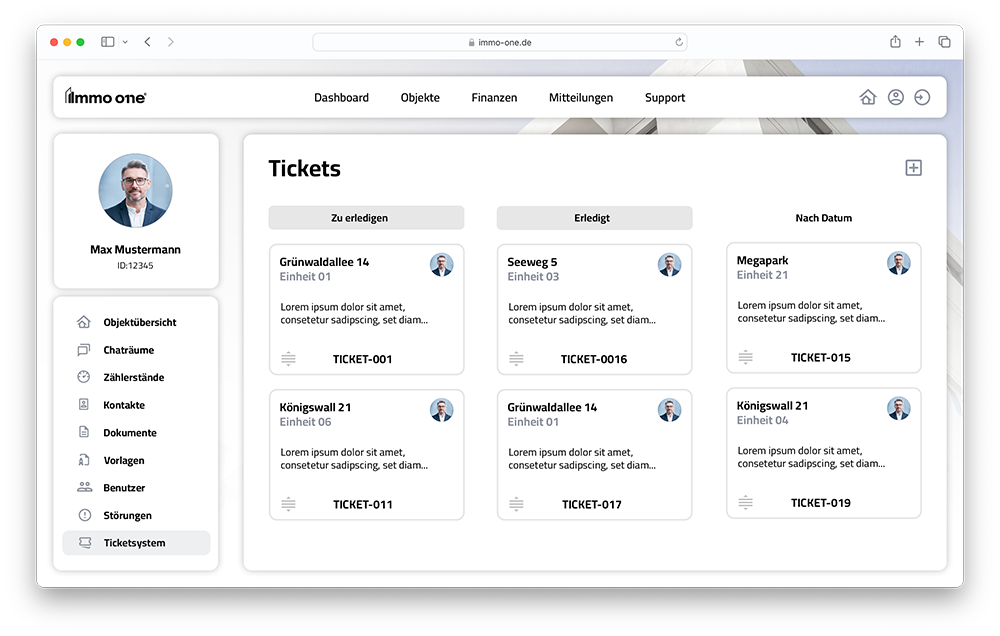 immo-one-ticketsystem